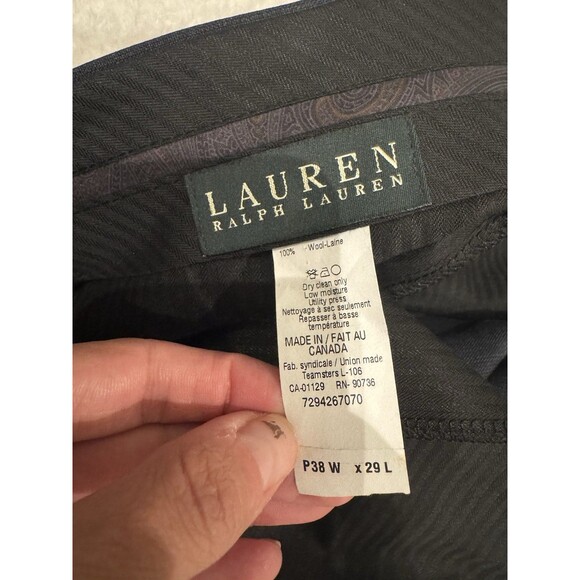 Ralph Lauren Windowpane Suit Blue 46R / 38W x 29L Wool EXCELLENT Condition Navy - Picture 7 of 14